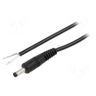 Cable | 1x0.5mm2 | wires,DC 4,0/1,7 plug | straight | black | 1.5m