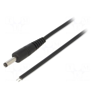 Cable | 2x0.5mm2 | wires,DC 4,0/1,7 plug | straight | black | 1.5m