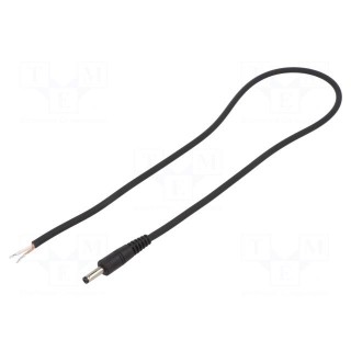Cable | 1x0.75mm2 | wires,DC 4,0/1,7 plug | straight | black | 0.5m