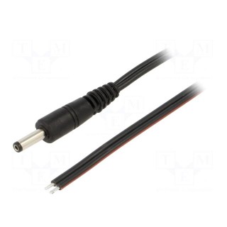 Cable | 2x0.75mm2 | wires,DC 4,0/1,7 plug | straight | black | 0.5m