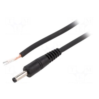 Cable | 1x0.75mm2 | wires,DC 4,0/1,7 plug | straight | black | 1.5m