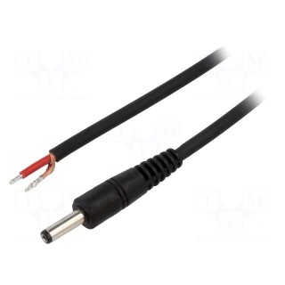 Cable | 1x1mm2 | wires,DC 4,0/1,7 plug | straight | black | 0.5m