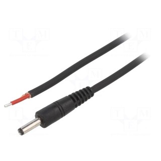 Cable | 1x1mm2 | wires,DC 4,0/1,7 plug | straight | black | 1.5m