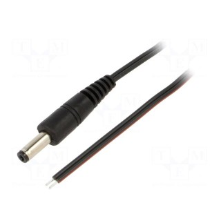 Cable | 2x0.35mm2 | wires,DC 4,8/1,7 plug | straight | black | 1.5m