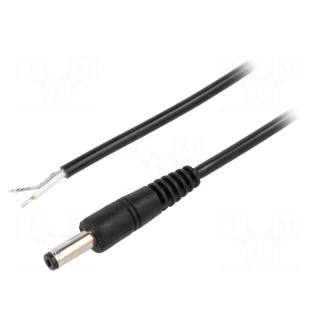 Cable | 1x0.5mm2 | wires,DC 4,8/1,7 plug | straight | black | 0.5m