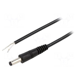 Cable | 1x0.5mm2 | wires,DC 4,8/1,7 plug | straight | black | 1.5m