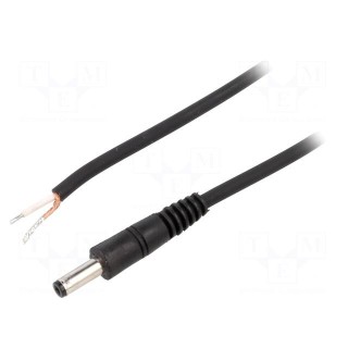 Cable | 1x0.75mm2 | wires,DC 4,8/1,7 plug | straight | black | 1.5m