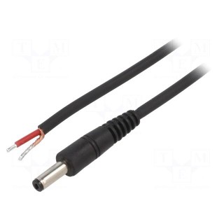 Cable | 1x1mm2 | wires,DC 4,8/1,7 plug | straight | black | 0.5m
