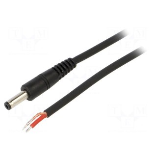Cable | 1x1mm2 | wires,DC 4,8/1,7 plug | straight | black | 1.5m