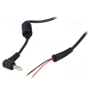 Cable | 2x0.5mm2 | wires,DC 5,5/1,7 plug | angled | black | 1.2m