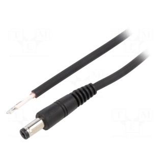 Cable | 1x0.75mm2 | wires,DC 5,5/1,7 plug | straight | black | 0.5m