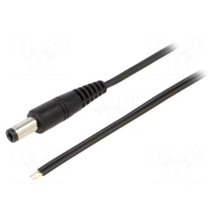 Cable | 2x0.35mm2 | wires,DC 5,5/2,5 plug | straight | black | 1.5m