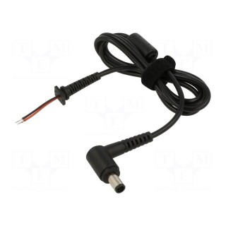 Cable | wires,DC 7,4/5,0 plug | straight | 0.5mm2 | black | 1.2m