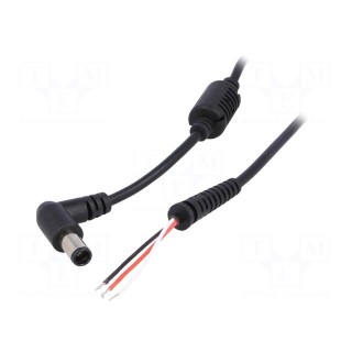 Cable | 3x0.5mm2 | wires,DC 7,4/5,0 plug | straight | black | 1.2m