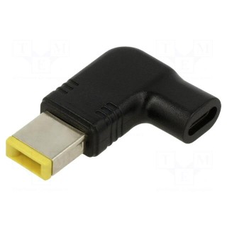 Adapter | Slim Tip,USB C plug | black | 100W | 5A | angular,USB-C