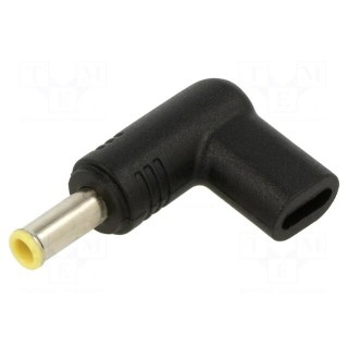 Adapter | USB C socket,DC 5,5/3,0 plug | black | 100W | 5A