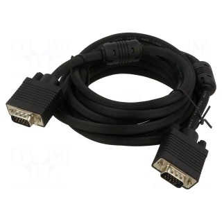 Cable | D-Sub 15pin HD plug,both sides | black | 3m | Core: Cu