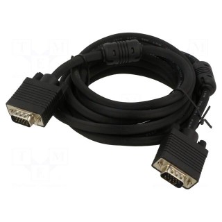 Cable | D-Sub 15pin HD plug,both sides | black | 5m | Core: Cu