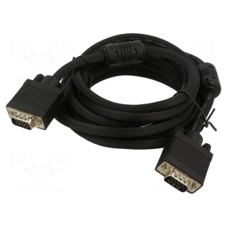 Cable | D-Sub 15pin HD plug,both sides | black | 5m | Core: Cu | 30AWG
