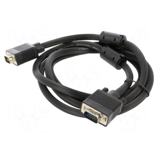 Cable | D-Sub 15pin HD plug,both sides | black | 1.8m | 30AWG