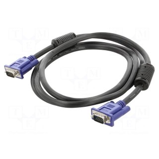 Cable | D-Sub 15pin HD plug,both sides | black | 1.8m | Øcable: 8mm
