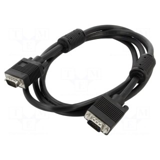 Cable | D-Sub 15pin HD plug,both sides | black | 1.8m | Øcable: 8mm