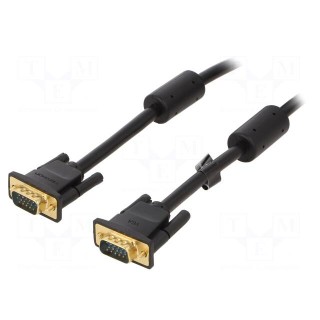 Cable | D-Sub 15pin HD plug,both sides | black | 10m | Core: Cu