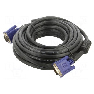 Cable | D-Sub 15pin HD plug,both sides | black | 10m | Øcable: 8mm
