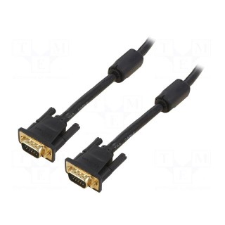 Cable | D-Sub 15pin HD plug,both sides | black | 15m | Øcable: 8mm