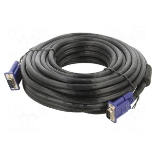 Cable | D-Sub 15pin HD plug,both sides | black | 15m | Øcable: 8mm