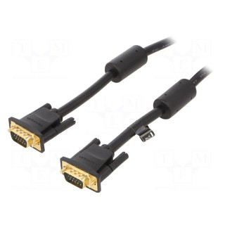 Cable | D-Sub 15pin HD plug,both sides | black | 1m | Core: Cu | 30AWG