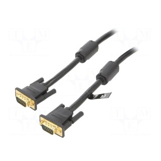 Cable | D-Sub 15pin HD plug,both sides | black | 2m | Øcable: 6mm