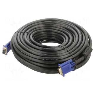 Cable | D-Sub 15pin HD plug,both sides | black | 30m | Øcable: 8mm