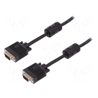 Cable | D-Sub 15pin HD plug,both sides | black | 3m | 28AWG | Core: Cu