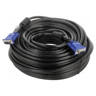 Cable | D-Sub 15pin HD plug,both sides | black | 40m | Øcable: 8mm