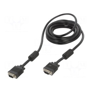 Cable | D-Sub 15pin HD plug,both sides | black | 5m | Øcable: 8mm