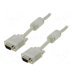 Cable | D-Sub 15pin HD plug,both sides | grey | 1.8m