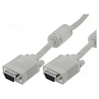 Cable | D-Sub 15pin HD plug,both sides | grey | 10m