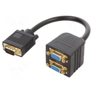 Cable | D-Sub 15pin HD socket x2,D-Sub 15pin HD plug | black