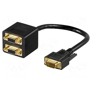 Cable | D-Sub 15pin HD plug,D-Sub 15pin HD socket x2 | 0.1m