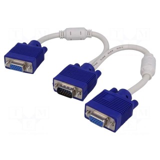 Cable | D-Sub 15pin HD plug,D-Sub 15pin HD socket x2 | white