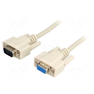 Cable | D-Sub 15pin HD plug,D-Sub 15pin HD socket | 3m | 28AWG