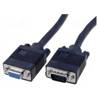 Cable | D-Sub 15pin HD socket,D-Sub 15pin HD plug | black | 1.8m