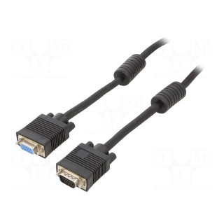 Cable | D-Sub 15pin HD socket,D-Sub 15pin HD plug | black | 1.8m