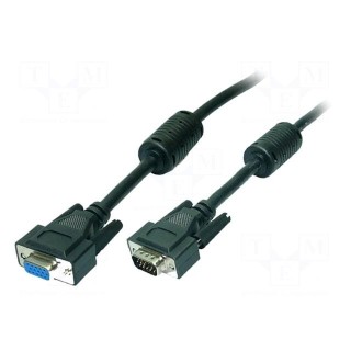Cable | D-Sub 15pin HD plug,D-Sub 15pin HD socket | black | 5m