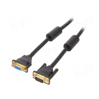 Cable | D-Sub 15pin HD socket,D-Sub 15pin HD plug | black | 5m