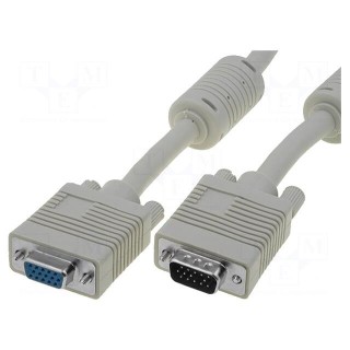 Cable | D-Sub 15pin HD plug,D-Sub 15pin HD socket | grey | 1.8m