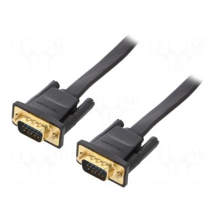 Cable | D-Sub 15pin HD plug,both sides | black | 1.5m | flat | Core: Cu