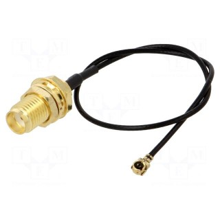 Cable | 0.15m | IPEX female angled,SMA socket | black