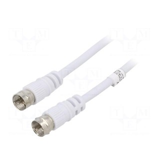 Cable | 1.5m | F plug,both sides | shielded, twofold | white